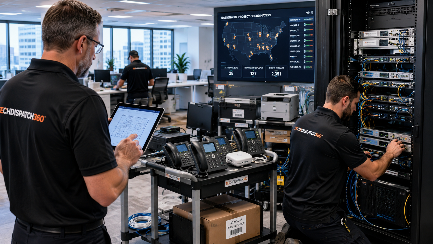 TechDispatch360 nationwide office relocation IT moves and enterprise technology relocation services